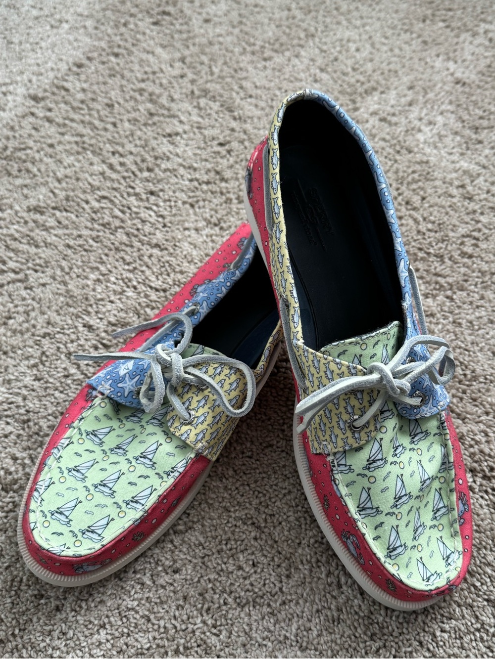 Sperry /Vineyard Vines-Multicolor Nautical Print Boat Shoe